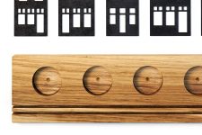 SKONIDA moderne Holz-Krippe – Winter Teelichthalter aus Holz – Design Lichtobjekt mit Stadt-Silhouette für Advent
