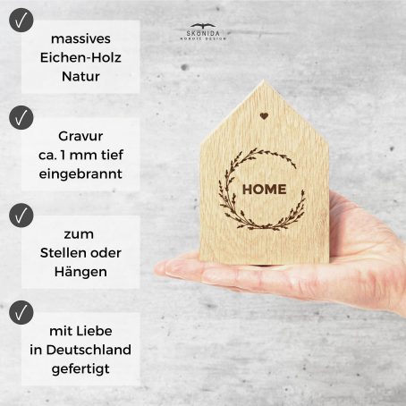 holz häuschen häuser haus deko einzugsgeschenk holz-geschenk-idee mit herz liebe handgemacht handmade oak house wood mini klein